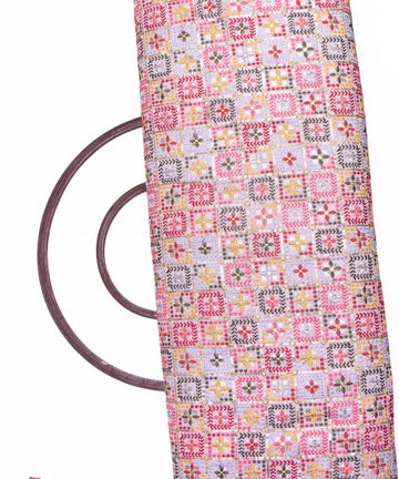 White Colour Thread Embroidery Georgette Fabric